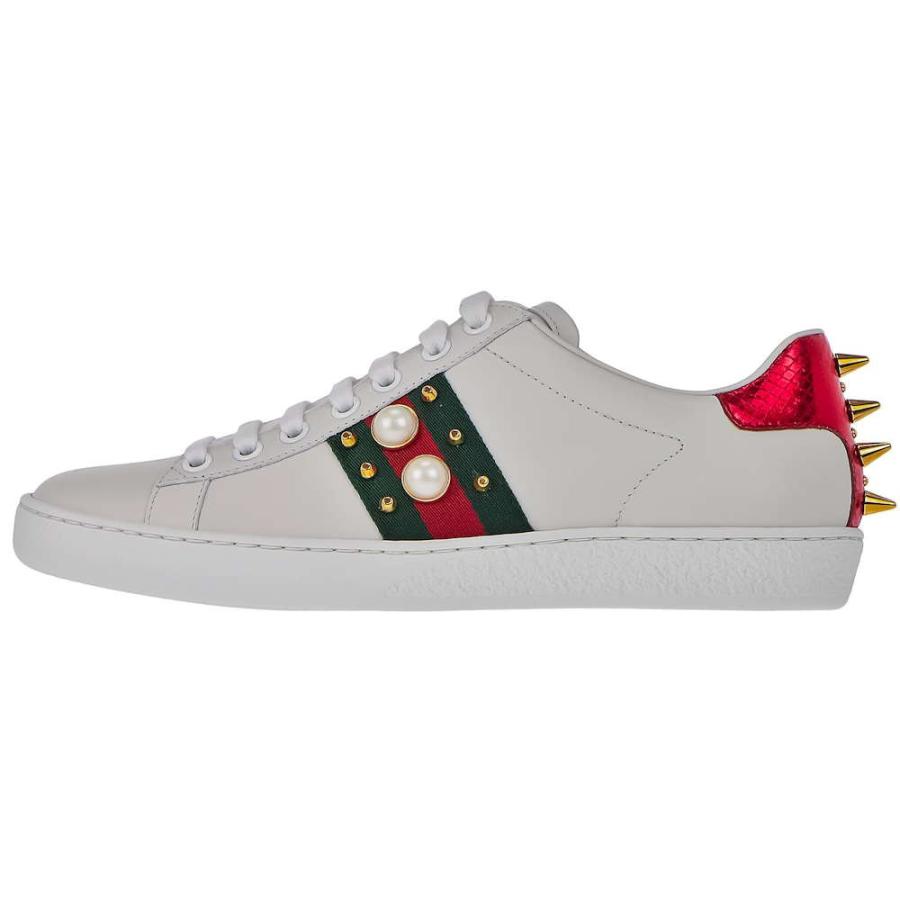 グッチ Gucci スニーカー エース レディース シューズ 431887 A38G0 9064 レザー ウェブカラースタッズ｜u-stream｜02