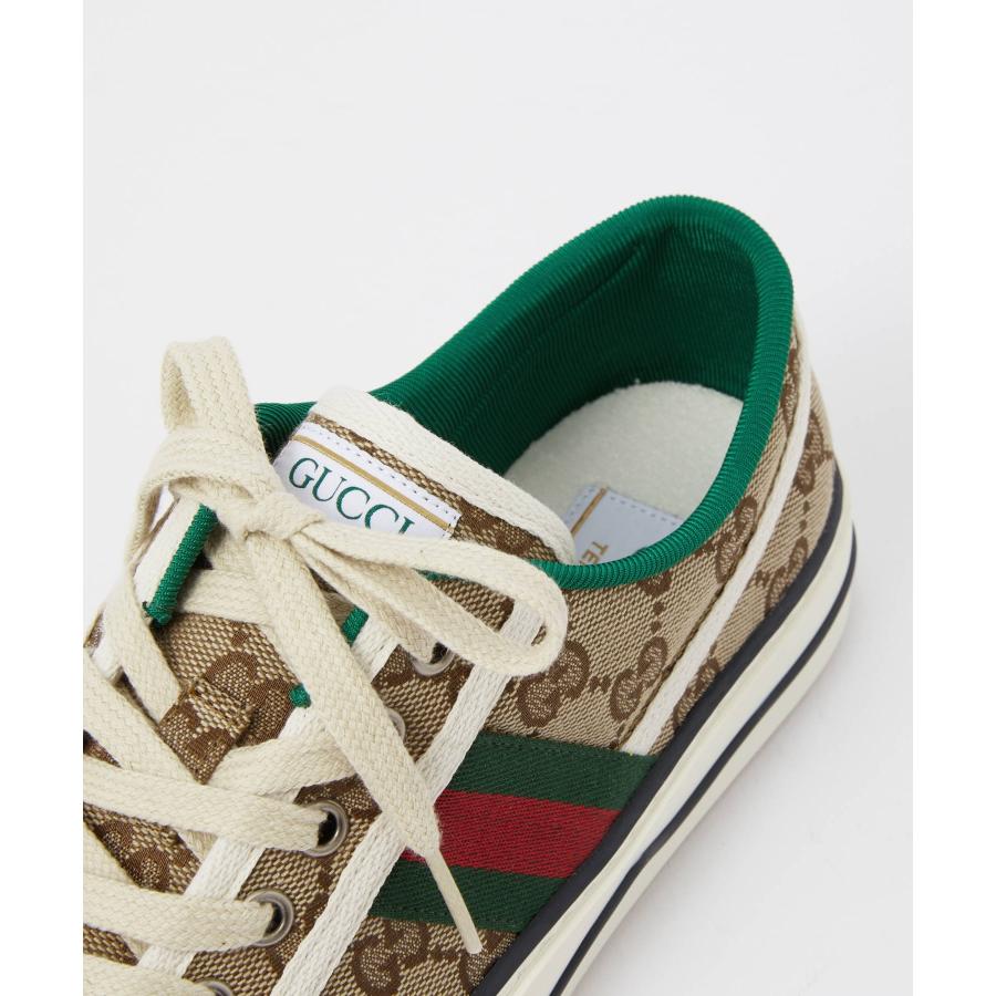 グッチ GUCCI 606110 HVK20 スニーカー レディース シューズ テニス 1977 GG キャンバス ロゴ フラット ローカット ベージュ×エボニー 22.5〜24.0cm｜u-stream｜08