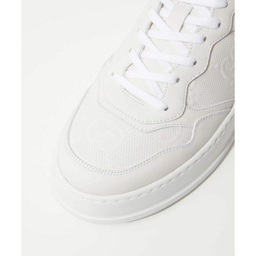 【GUCCI】ホワイトレザースニーカー ロゴポイント GUCCI グッチ 669582 1XL10 スニーカー メンズ シューズ GG