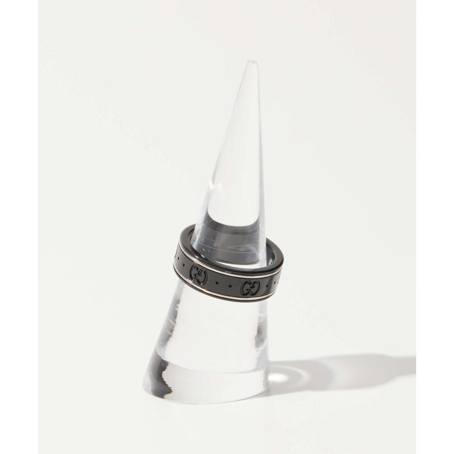 グッチ GUCCI 225985 I19A1 リング ICON THIN BAND IN 18KT WHITE GOLD AND BLACK SYNTHETIC CORUNDUM メンズ レディース アクセサリー 指輪 爆買の画像