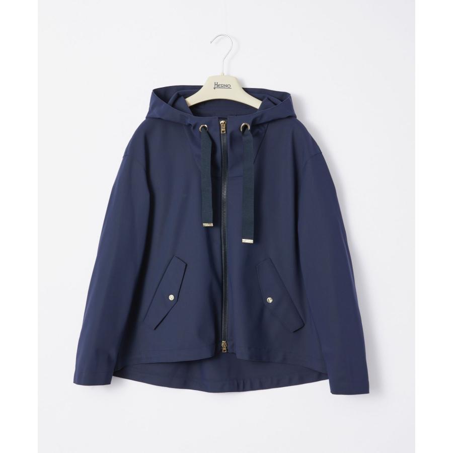美品 ヘルノ HERNO 異素材 フーテッド ブルゾン ネイビー パーカー 38 HERNO（ヘルノ） パーカー MC000154U 72032 メンズ アウター ニット