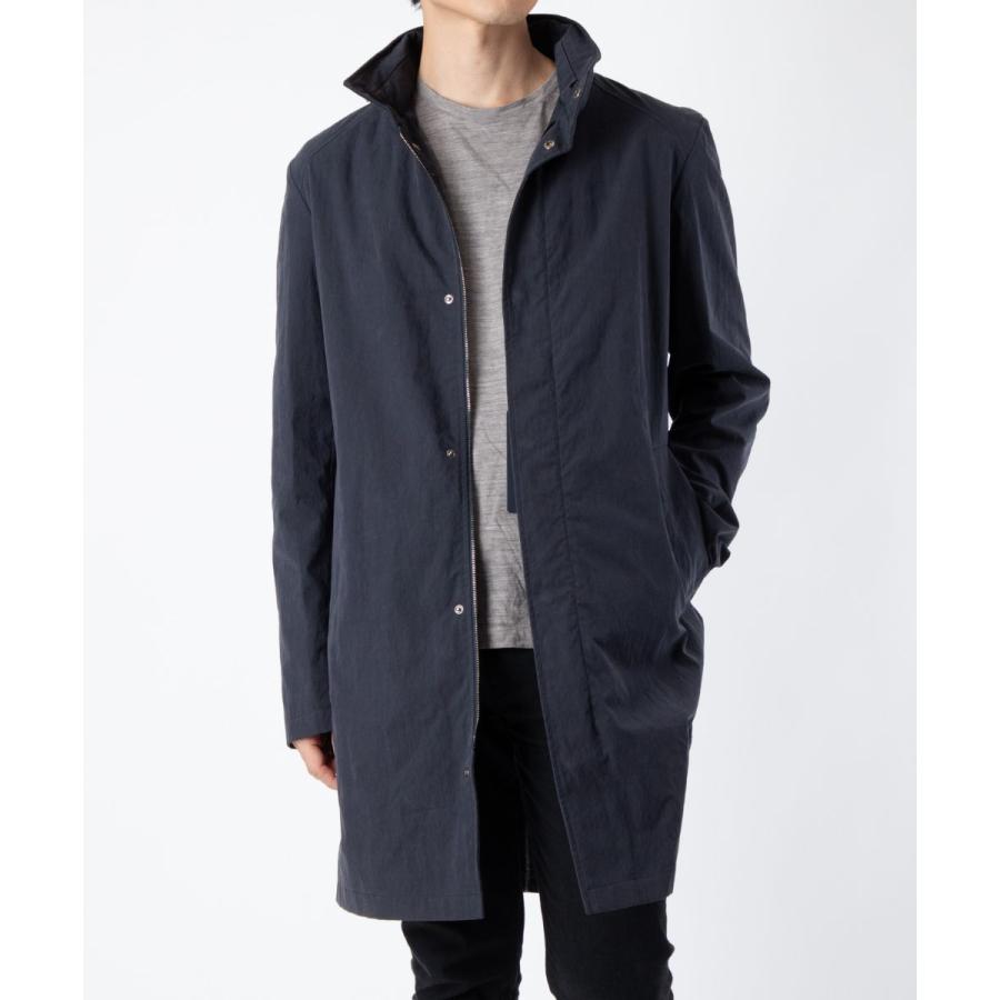 良品 ヘルノ ステンカラーコート 撥水 ネイビー フードなし サイズ50 良品 ヘルノ ステンカラーコート 撥水 ネイビー フードなし