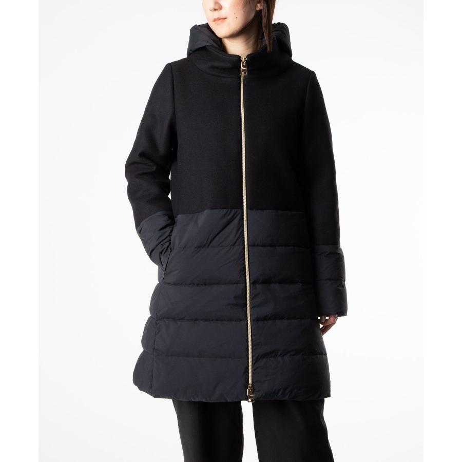p*k様 HERNO ダウン　ロング　コート レディース　ヘルノ　40 M ニッ HERNO（ヘルノ） HERNO Capes ケープ ECOWOOL AND ECOAGE LONG JACKET