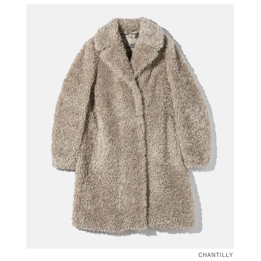 ヘルノ HERNO CURLY ALTERNATIVE FUR COAT カーリーオルタナティブファー コート GC000503D 12421 エコファー ボア ロング レディース アウター 爆買 | HERNO | 01