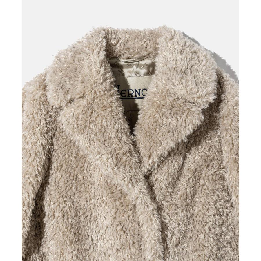 ヘルノ HERNO CURLY ALTERNATIVE FUR COAT カーリーオルタナティブファー コート GC000503D 12421 エコファー ボア ロング レディース アウター 爆買 | HERNO | 09