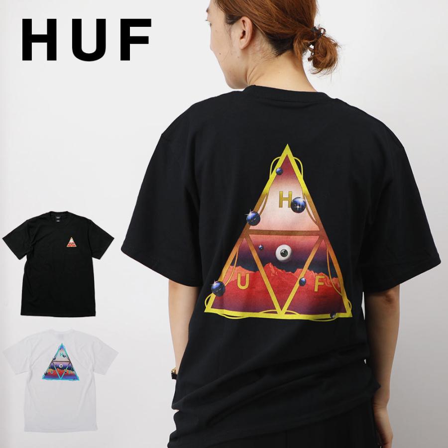 HUF ハフ Tシャツ メンズ トップス 半袖 カットソー ロゴ 黒 白