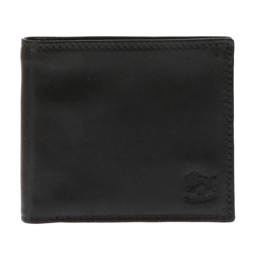 IL BISONTE 黒 レザー ミニ財布 IL BISONTE イルビゾンテ 財布 二つ折り 小銭入れ付き ブラック ネロ