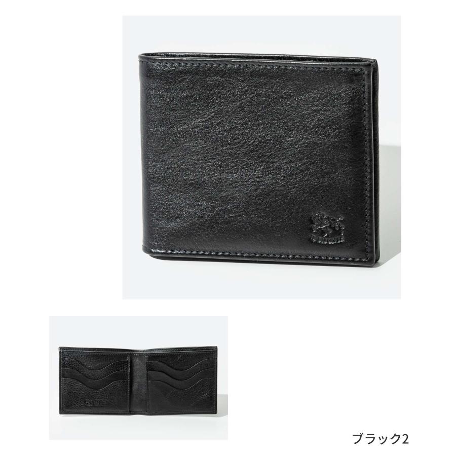 【未使用】イルビゾンテ 二つ折り財布 ブラック SBW023 PV0004 IL BISONTE イルビゾンテ 財布 二つ折り 小銭入れ付き ブラック