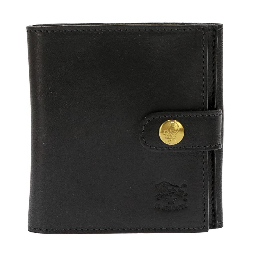 【未使用】イルビゾンテ 二つ折り財布 ブラック SBW023 PV0004 IL BISONTE イルビゾンテ 財布 二つ折り SBW023 コンパクト