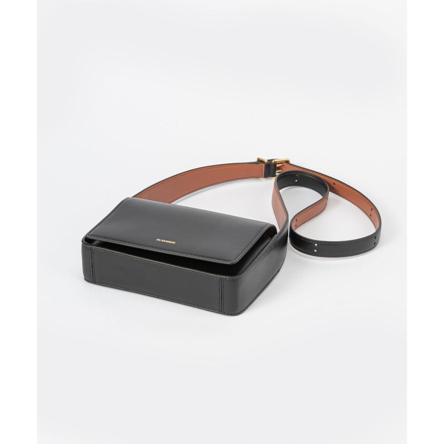 JIL SANDER ブラックレザーショルダーバッグ Jil Sander Folded レザー ショルダーバッグ S | ブラック