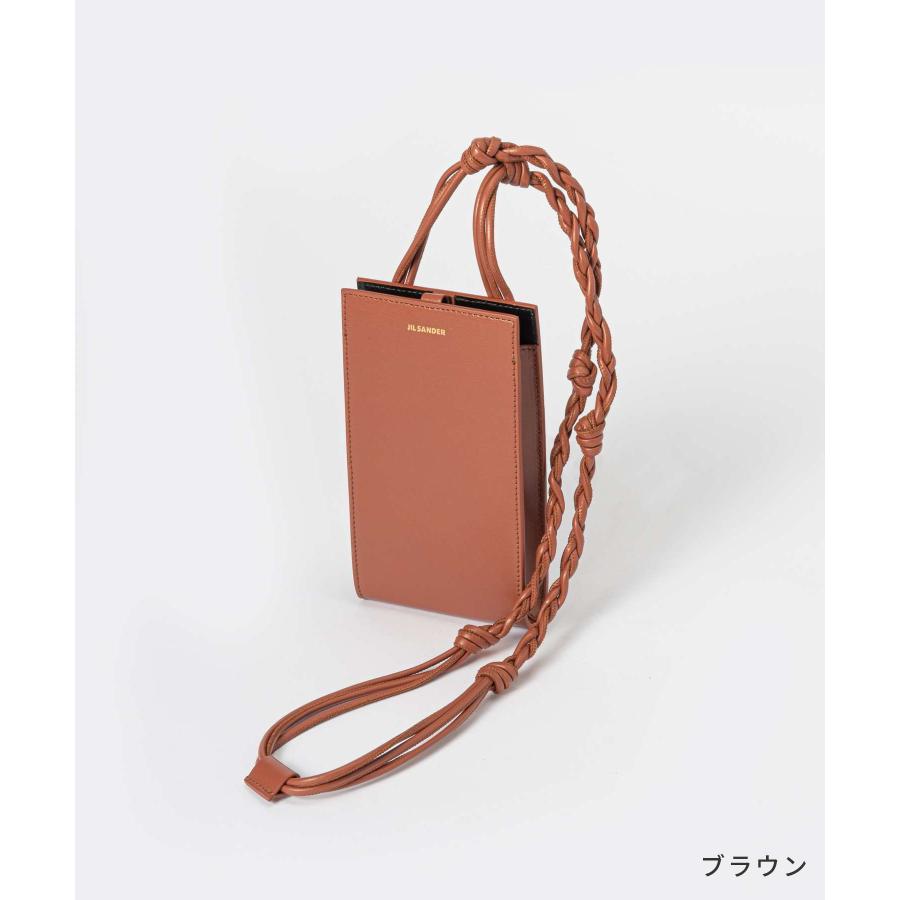 JIL SANDER.ジルサンダー.タングルショルダーバッグブラウンステッチ