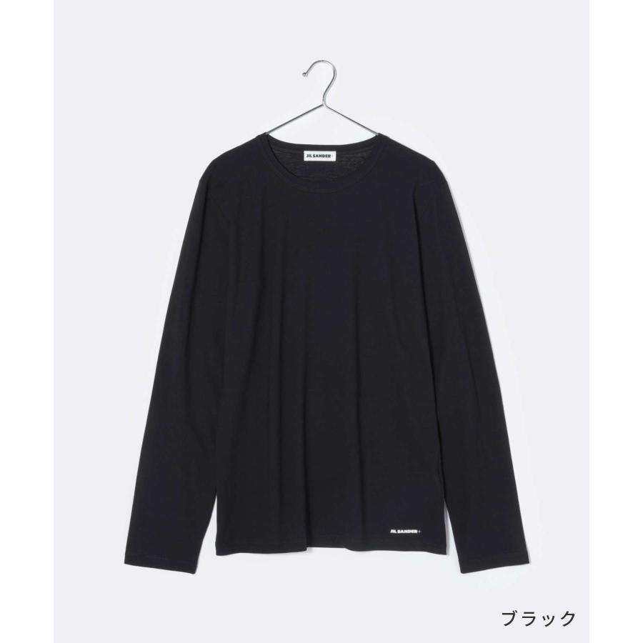 ジルサンダー プラス JIL SANDER+ J47GC0013 J45031 Tシャツ メンズ トップス 長袖 Uネック 無地 ロンT ブラック ホワイト S M L｜u-stream｜02