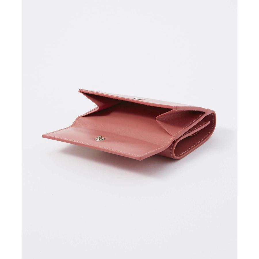 美品JIL SANDER ジルサンダー レザー コンパクトウォレット ピンク アウトレット】JIL SANDER ジルサンダー 2つ折り財布 小銭入れ付き