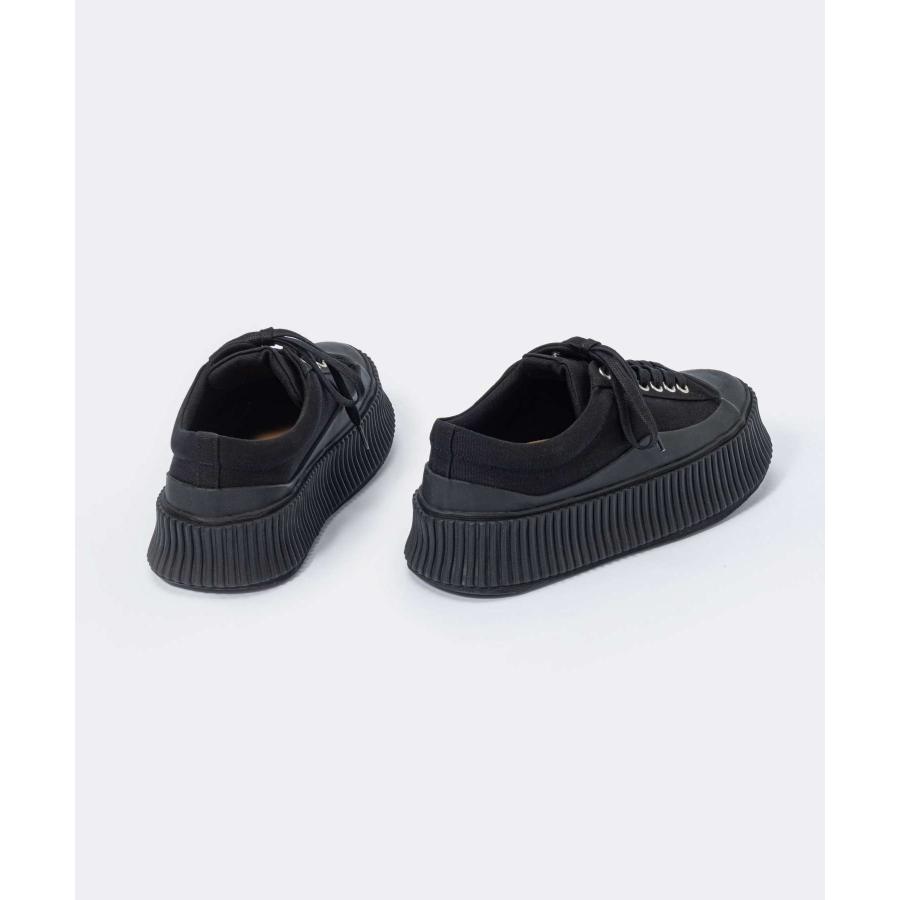 ジルサンダー JIL SANDER J15WS0002 P4868 スニーカー メンズ レディース シューズ キャンバス プラットフォーム レザー シンプル ブラック ホワイト 爆買の画像