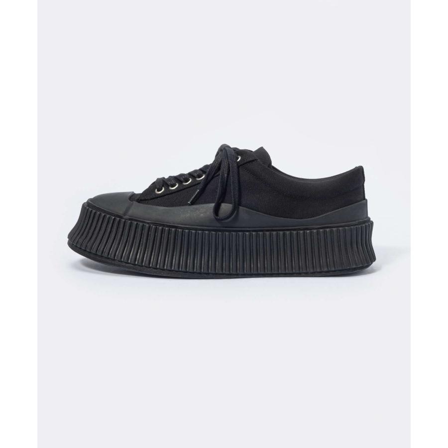 ジルサンダー JIL SANDER J15WS0002 P4868 スニーカー メンズ レディース シューズ キャンバス プラットフォーム レザー シンプル ブラック ホワイト 爆買の画像