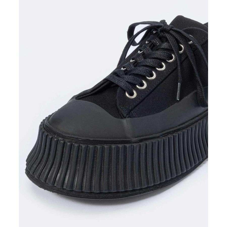 ジルサンダー JIL SANDER J15WS0002 P4868 スニーカー メンズ レディース シューズ キャンバス プラットフォーム レザー シンプル ブラック ホワイト 爆買の画像