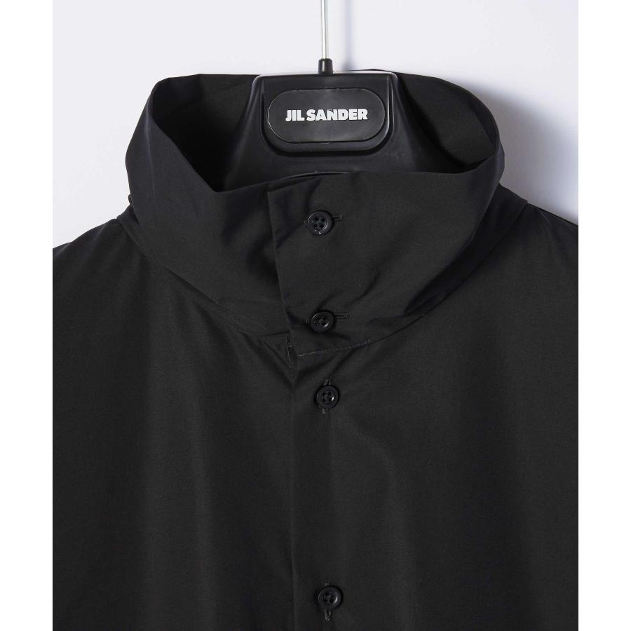 ジルサンダー JIL SANDER JSMT603138 MT245500 シャツ メンズ トップス 長袖 スタンドカラー ブラックシャツ コットン BLACK SHIRT WITH STANDING COLLAR 爆買の画像
