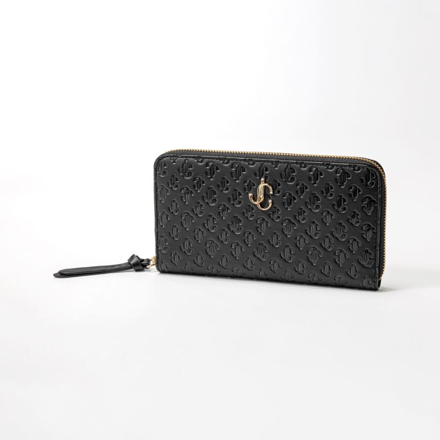✨️極美品✨️ ジミーチュウ ラウンドジップ 長財布 型押し レザー ブラック JIMMY CHOO ジミーチュウ PIPPA LSQ 長財布 ピッパ レディース