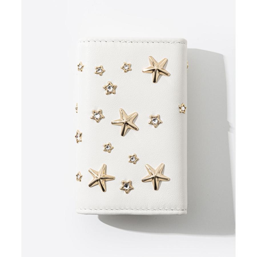 極美品 ジミーチュウ スタッズ キーケース ホワイト レザー 白 箱付き JIMMY CHOO（ジミーチュウ） JIMMY CHOO NEPTUNE CZN キーケース