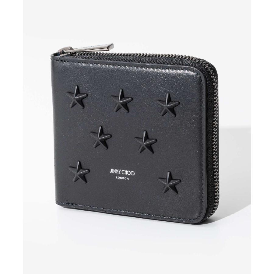 ジミーチュウ　LAWRENCE　二つ折り財布　スタースタッズ　ファスナーエンボス Amazon | [ジミーチュウ] JIMMY CHOO LAWRENCE LTR BLACK