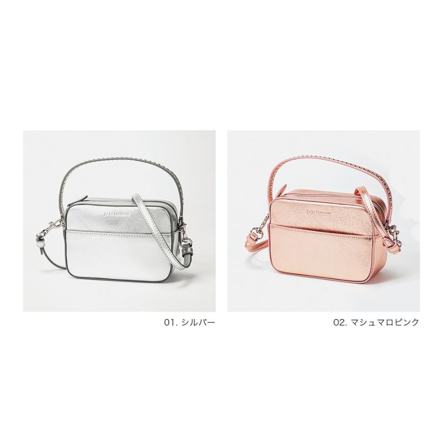 J&M DAVIDSON レザー スタッズ スクエアバケットバッグ マシュマロ