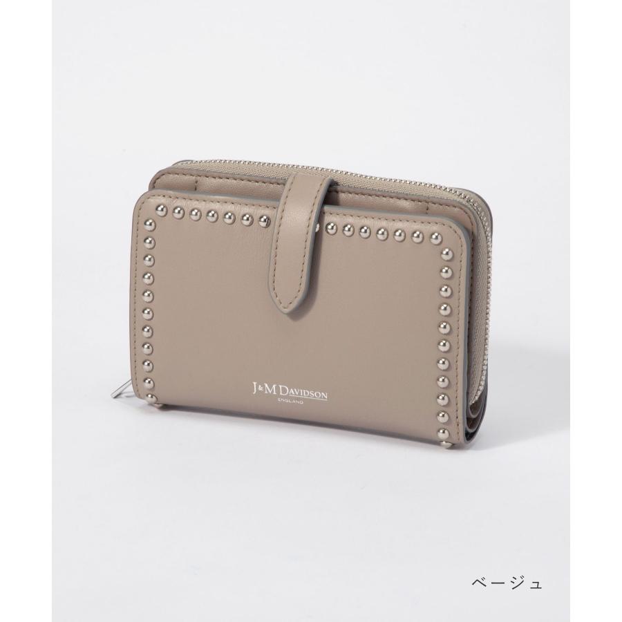 J&amp;M DAVIDSONのスタッズウォレット（ベージュ） J&M Davidson（ジェイアンドエムデヴィッドソン）の「フォールド