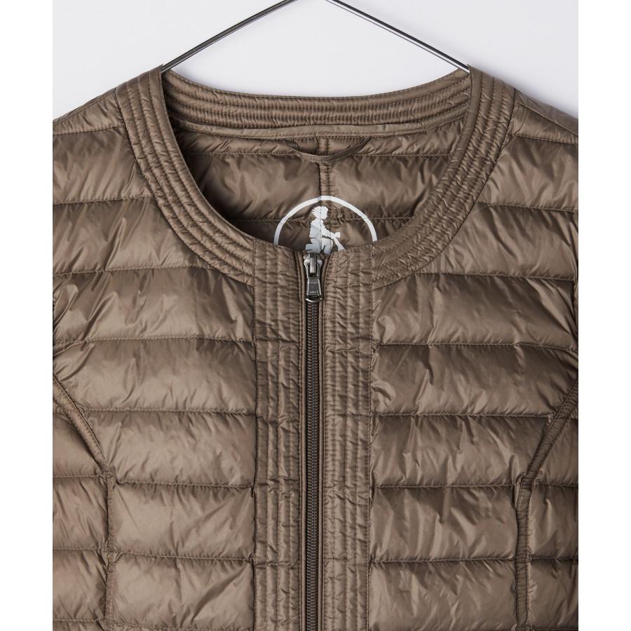 美品 JOTT フランス発 ノーカラーライトダウンジャケット L モカ