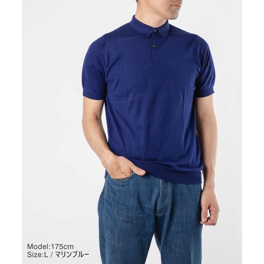 【本日価格】マリンブルー　L　ジョンスメドレー RHODES ポロシャツ JOHN SMEDLEY ジョンスメドレー MAINLINE RHODES ITALIAN FIT
