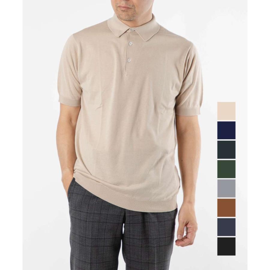 新品未使用 ジョンスメドレー 半袖コットンポロ キーラン KIERAN JOHN SMEDLEY ジョンスメドレー ネイビー シーアイランド