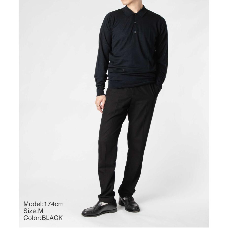 John Smedley 長袖 ポロ メリノウール M 黒 JOHN SMEDLEY（ジョンスメドレー） ポロシャツ JOHN SMEDLEY BELPER