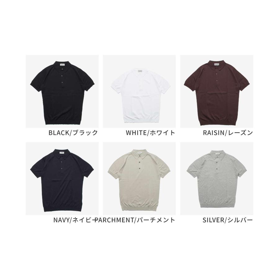 【超希少】ジョンスメドレー 半袖 ポロシャツ ニット M ブラック×ホワイト JOHN SMEDLEY（ジョンスメドレー） JOHN SMEDLEY ADRIAN エイドリアン