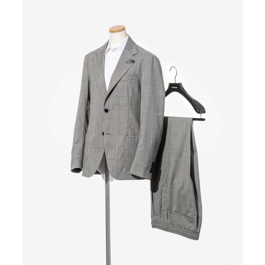 LARDINI グレンチェック3Bジャケット　セットアップ ラルディーニ LARDINI ラルディーニ LARDINI サマーウール グレン