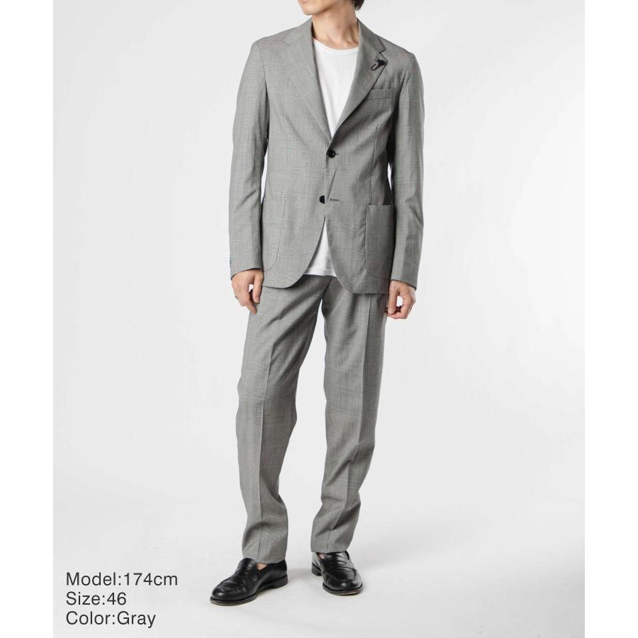 LARDINI ラルディーニ ウールチェックジャケット グレー サイズ46 LARDINI（ラルディーニ） メンズ カジュアルジャケット チェック柄