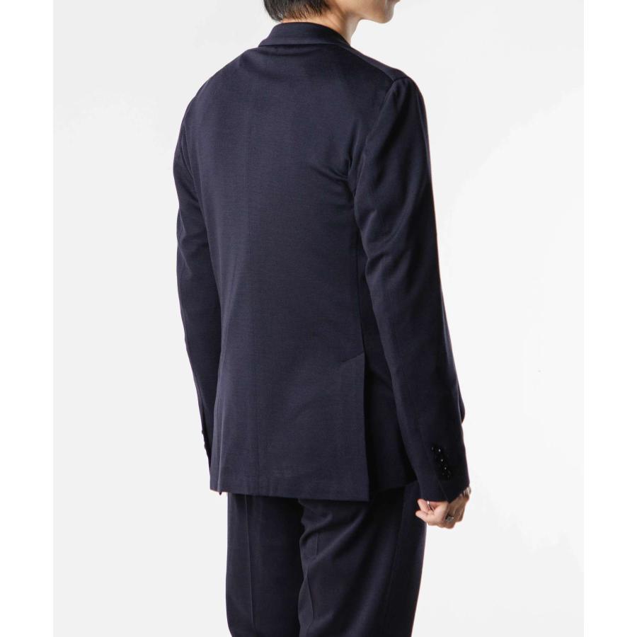美品 ラルディーニ LARDINI スーツ セットアップ 44 ウール 濃紺 LARDINI (ラルディーニ) ストレッチウール シングル ノータック スーツ