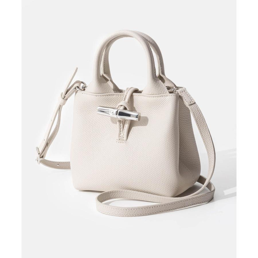 美品 ロンシャン LONGCHAMP ロゾ レザー トップハンドル S グレー Le Roseau L トップハンドルバッグ クレイ - レザー | ロンシャン JP