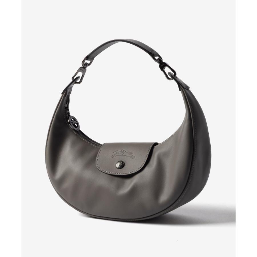 ロンシャン　グレー　舟形バックショルダーストラップ ロンシャン LONGCHAMP ハンドバッグ ショルダーバッグ プリアージュ