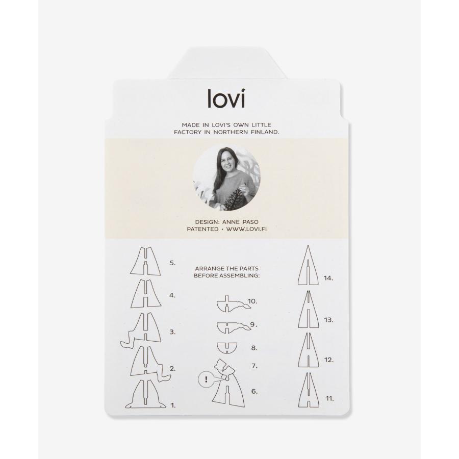 ロヴィ Lovi WOODEN 3D DECORATIONS デコレーションズ Elf Girl 8cm エルフガール 妖精 クリスマス オーナメントカード グリーティングカード 北欧 ツリー 爆買 | lovi | 12