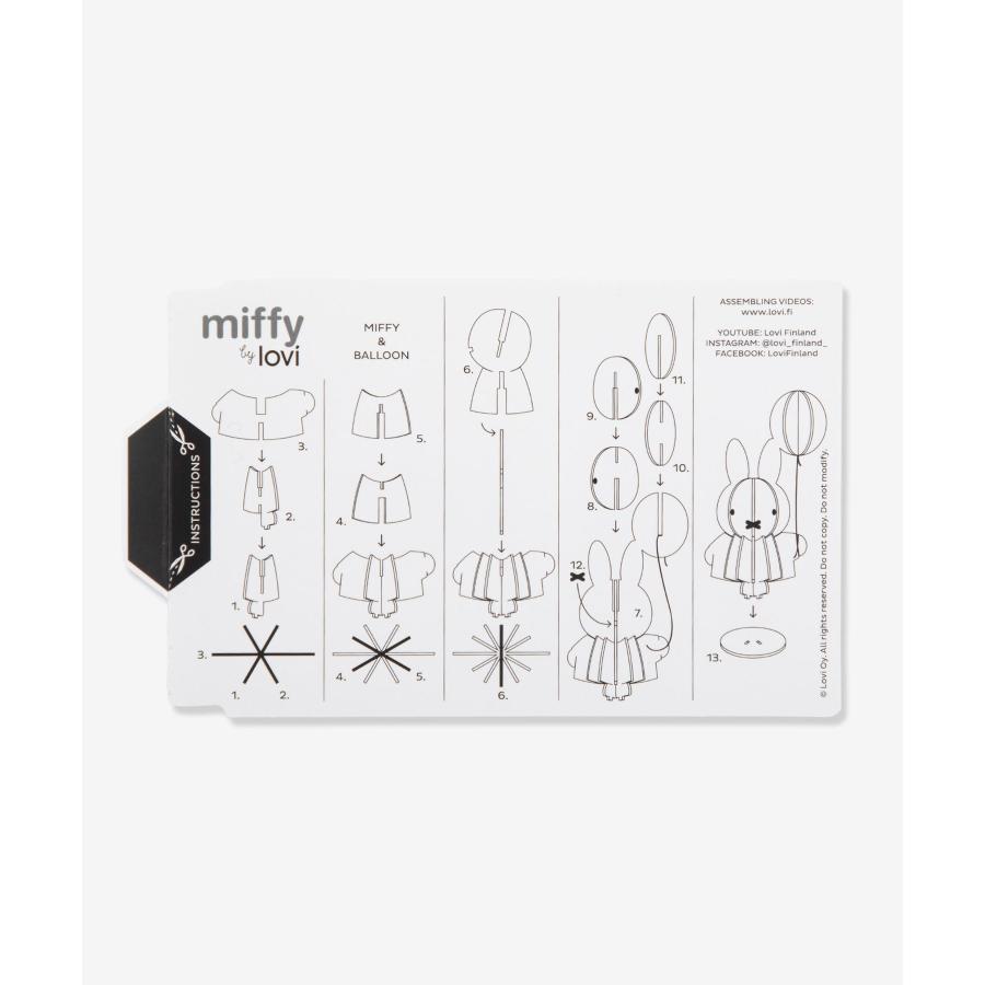 ロヴィ Lovi MIFFY BY LOVI COLOR YOURSELF ミッフィー Miffy & Balloon 13.5cm バルーン オーナメントカード グリーティングカード 北欧 爆買 | lovi | 12