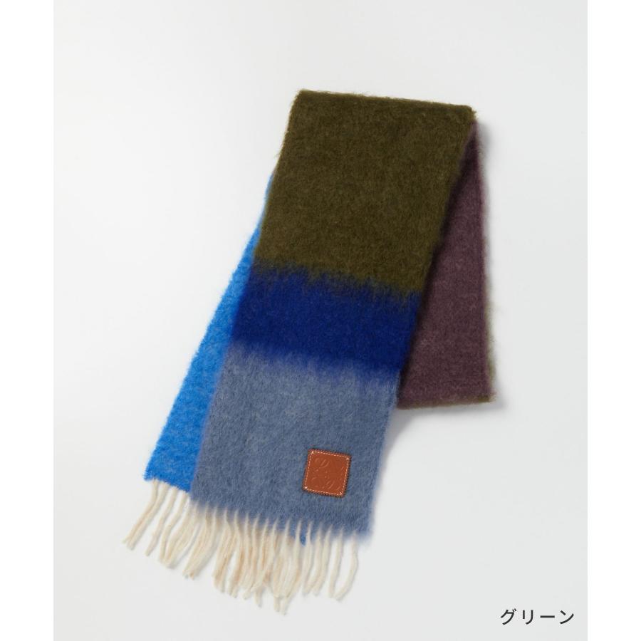 north❗️LOEWE ストライプ モヘア ロングマフラー ロゴパッチ north❗️LOEWE ストライプ モヘア ロングマフラー ロゴパッチ