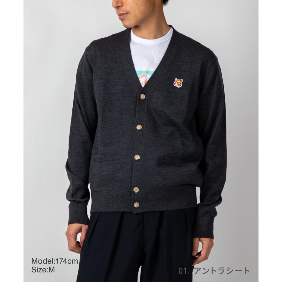 メゾンキツネ MAISON KITSUNE GU00542KT1036 カーディガン メンズ レディース トップス 長袖 フォックスヘッド パッチ クラシック ウール Vネック シンプル | MAISON KITSUNE | 13