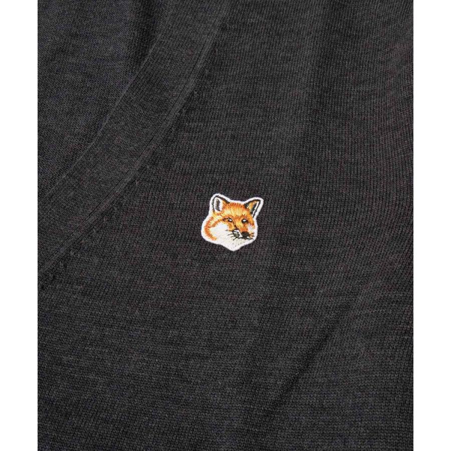 メゾンキツネ MAISON KITSUNE GU00542KT1036 カーディガン メンズ レディース トップス 長袖 フォックスヘッド パッチ クラシック ウール Vネック シンプル | MAISON KITSUNE | 03