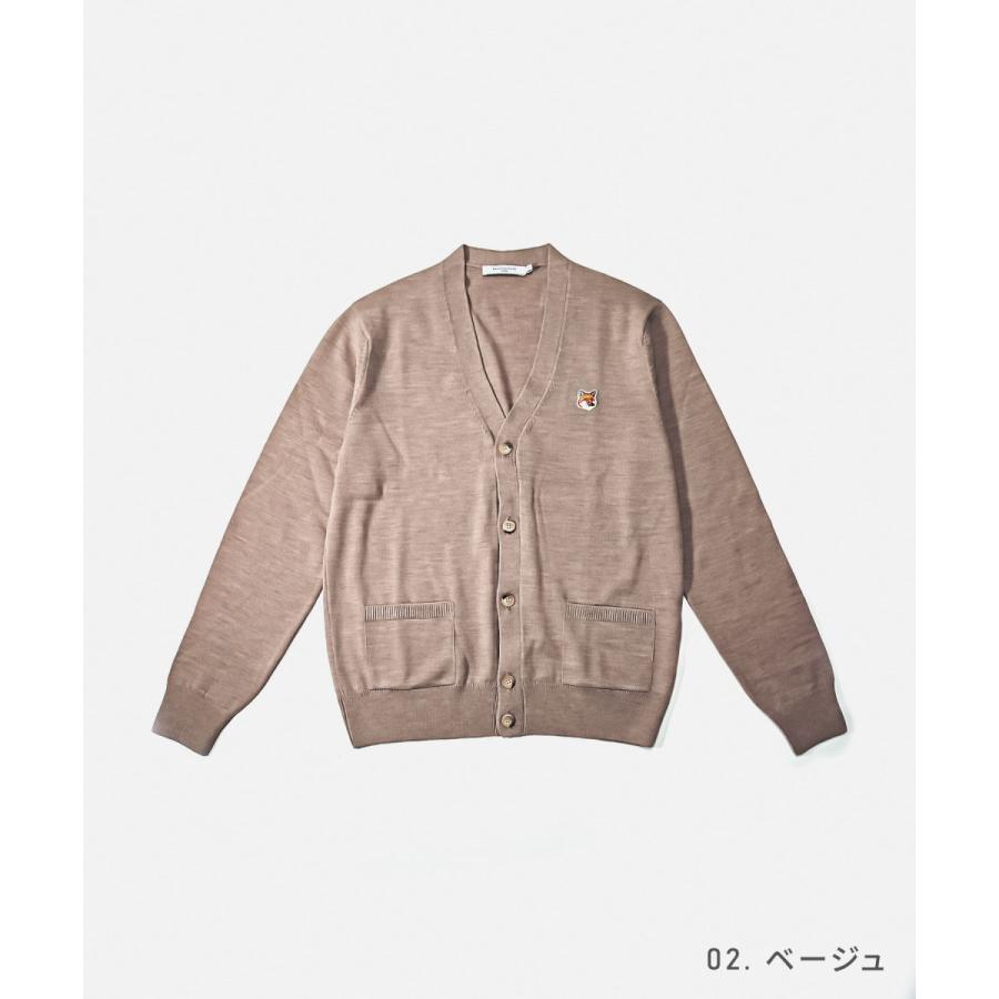 メゾンキツネ MAISON KITSUNE GU00542KT1036 カーディガン メンズ レディース トップス 長袖 フォックスヘッド パッチ クラシック ウール Vネック シンプル | MAISON KITSUNE | 08