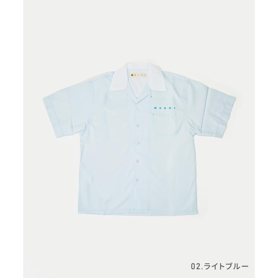 MARNI マルニ コットン半袖シャツ ホワイト/ブルー CAMA0644QS ブルー（青）系 MARNI(マルニ) シャツ(メンズ) - ブランド通販のBUYMA