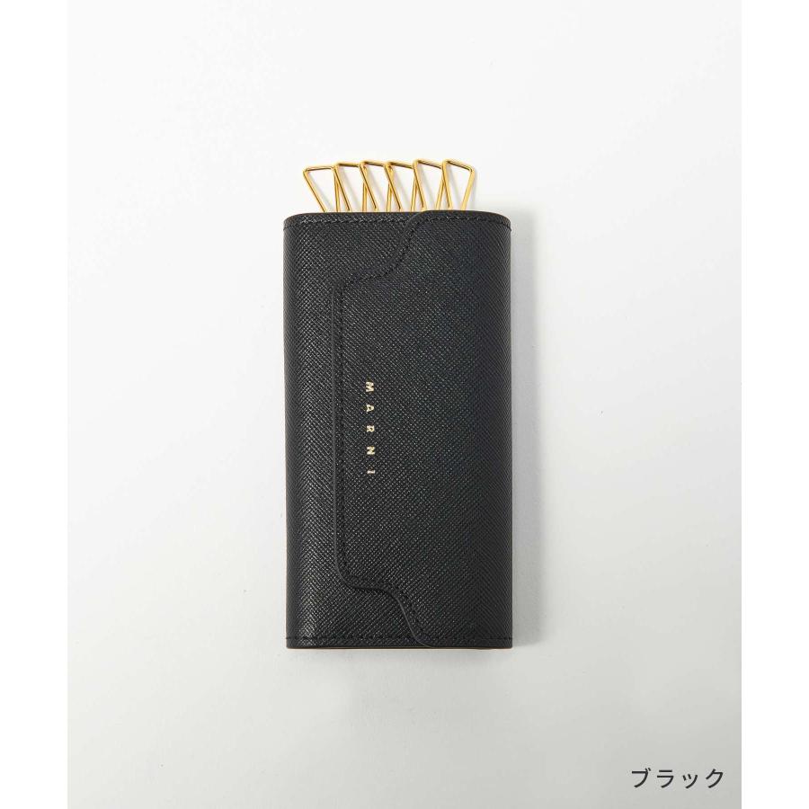 マルニ MARNI PCMO0017U0 LV520 キーケース メンズ レディース ファッション小物 レザー 6連 キーホルダー キーリング コンパクト スマートキー 革 ネイビー｜u-stream｜03