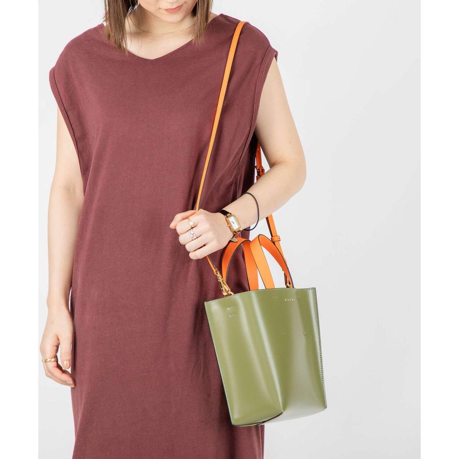 新品★ミディPrisma2WAYショルダーハンドバッグMarniマルニキャラメル キャラメル(キャラメルブラウン) MARNI MARKET STRIPE MINI