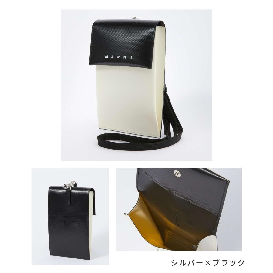 マルニ MARNI TEMI0004A4 P3572 ショルダーバッグ メンズ バッグ スマホショルダー ネックポーチ フォンバッグ バイカラー ホルダー ストラップ 全5色｜u-stream｜08