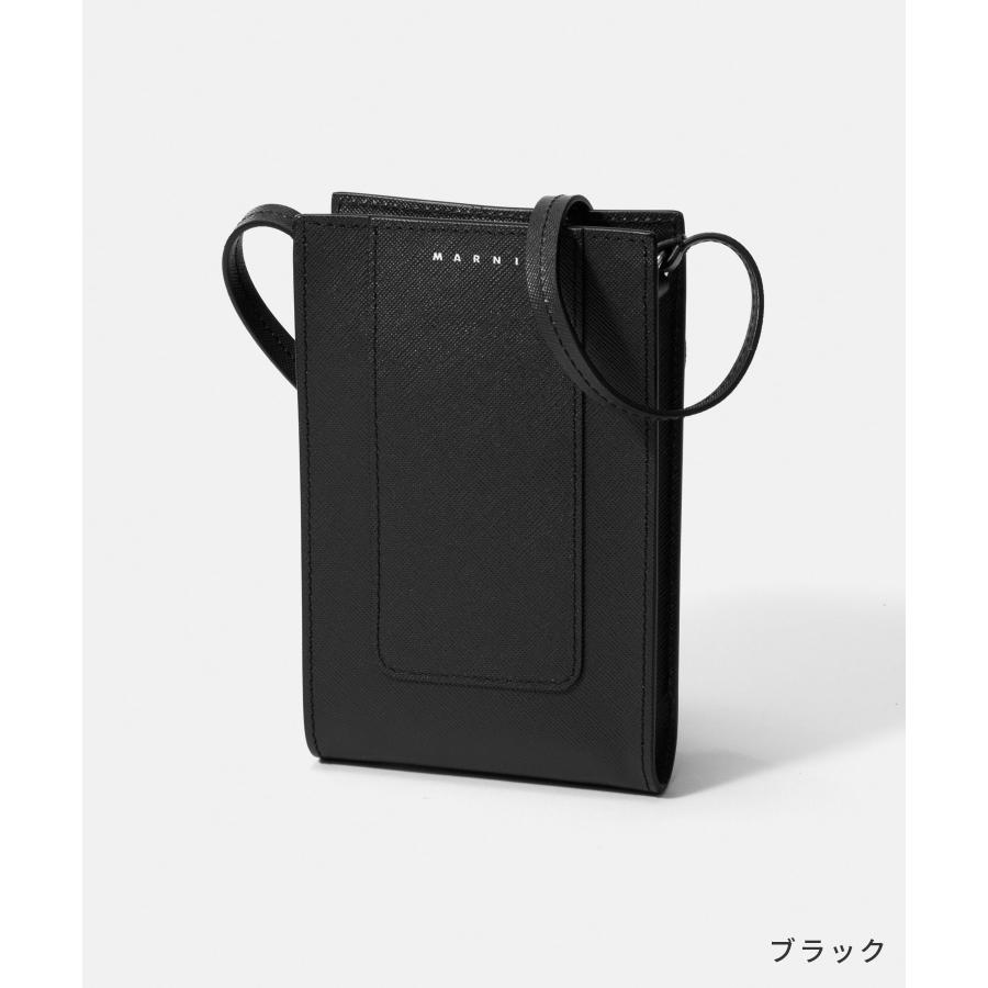 マルニ MARNI TEMI0012U0 LV520 ショルダーバッグ メンズ スマホショルダー サフィアーノレザー スマホポーチ フォンバッグ 全3色｜u-stream｜02