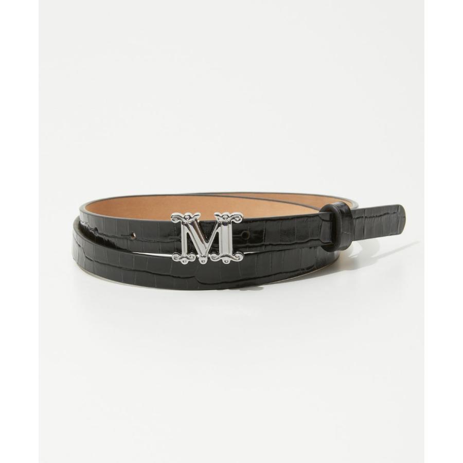 マックスマーラ Max Mara M GRAZIATA 15 CROC ベルト レディース 本革 ナローベルト クロコ レザー Mロゴ バックル XS S M L 爆買 | Max Mara