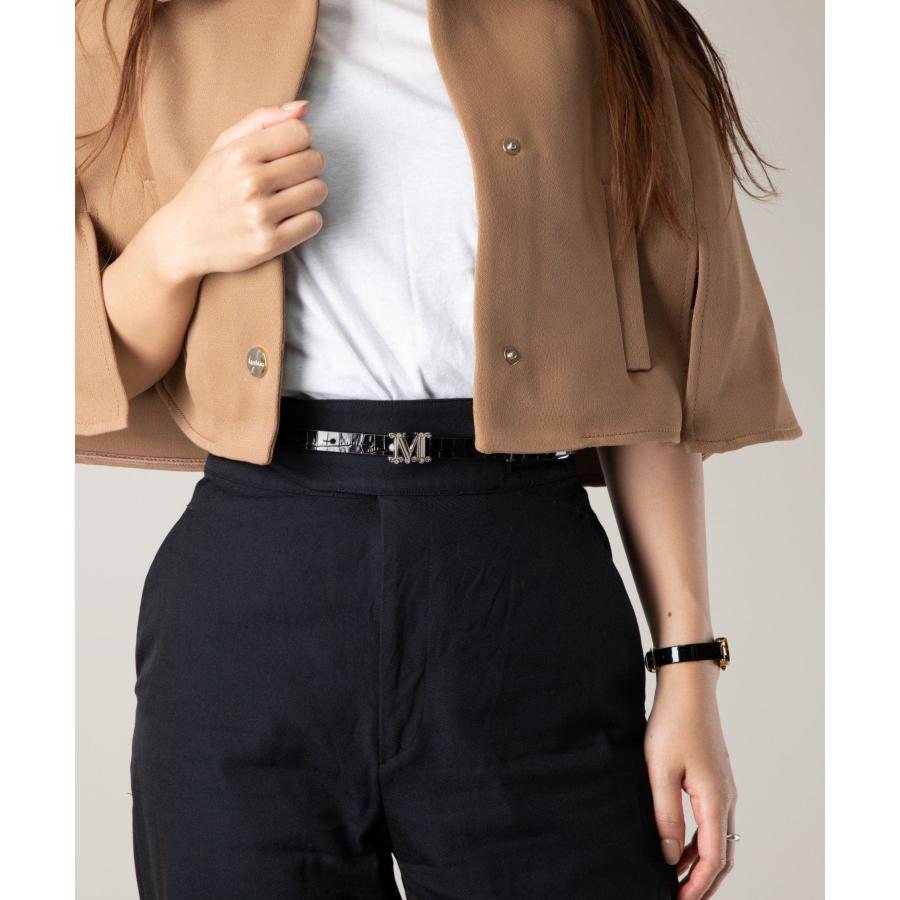 マックスマーラ Max Mara M GRAZIATA 15 CROC ベルト レディース 本革 ナローベルト クロコ レザー Mロゴ バックル XS S M L 爆買 | Max Mara | 02