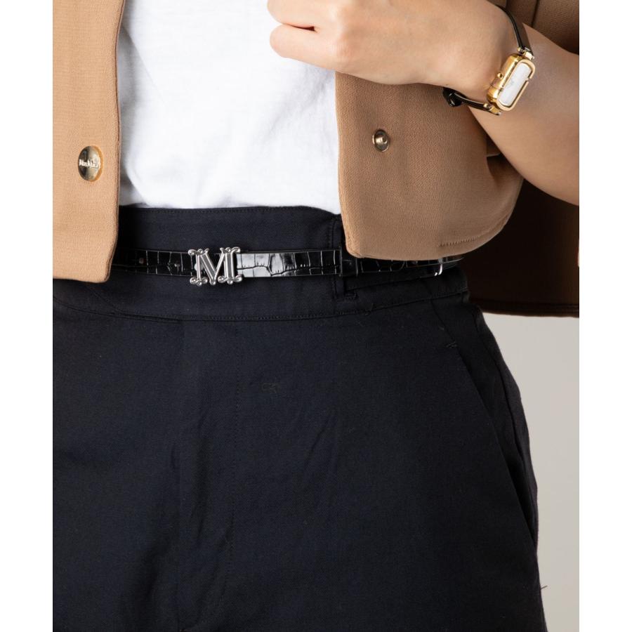 マックスマーラ Max Mara M GRAZIATA 15 CROC ベルト レディース 本革 ナローベルト クロコ レザー Mロゴ バックル XS S M L 爆買 | Max Mara | 04